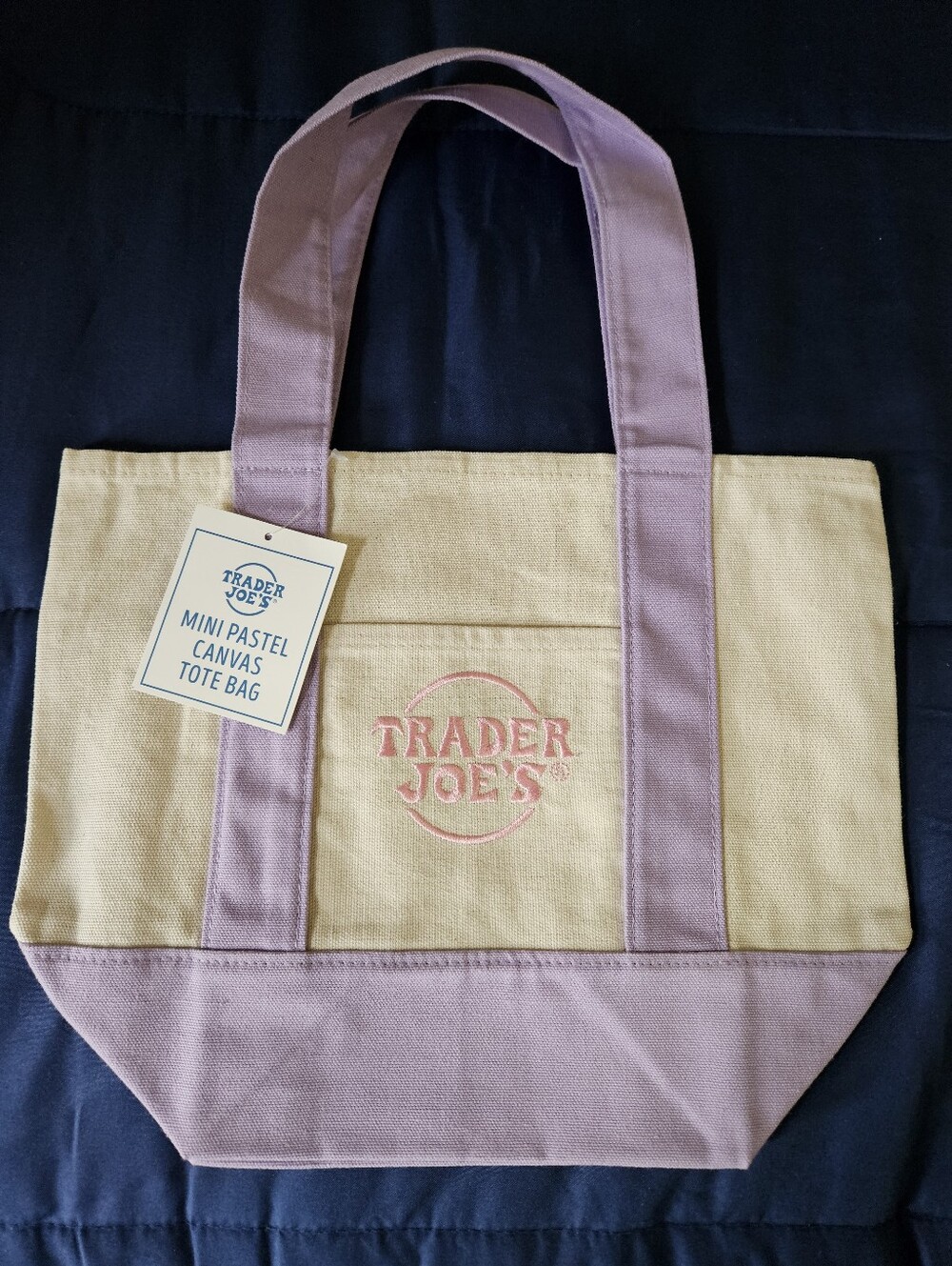 Trader Joe's Pastel Canvas Tote Bag